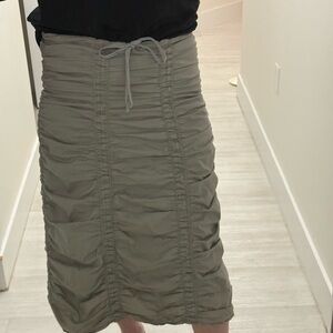 Ruched XCVI Olive Green Midi Skirt